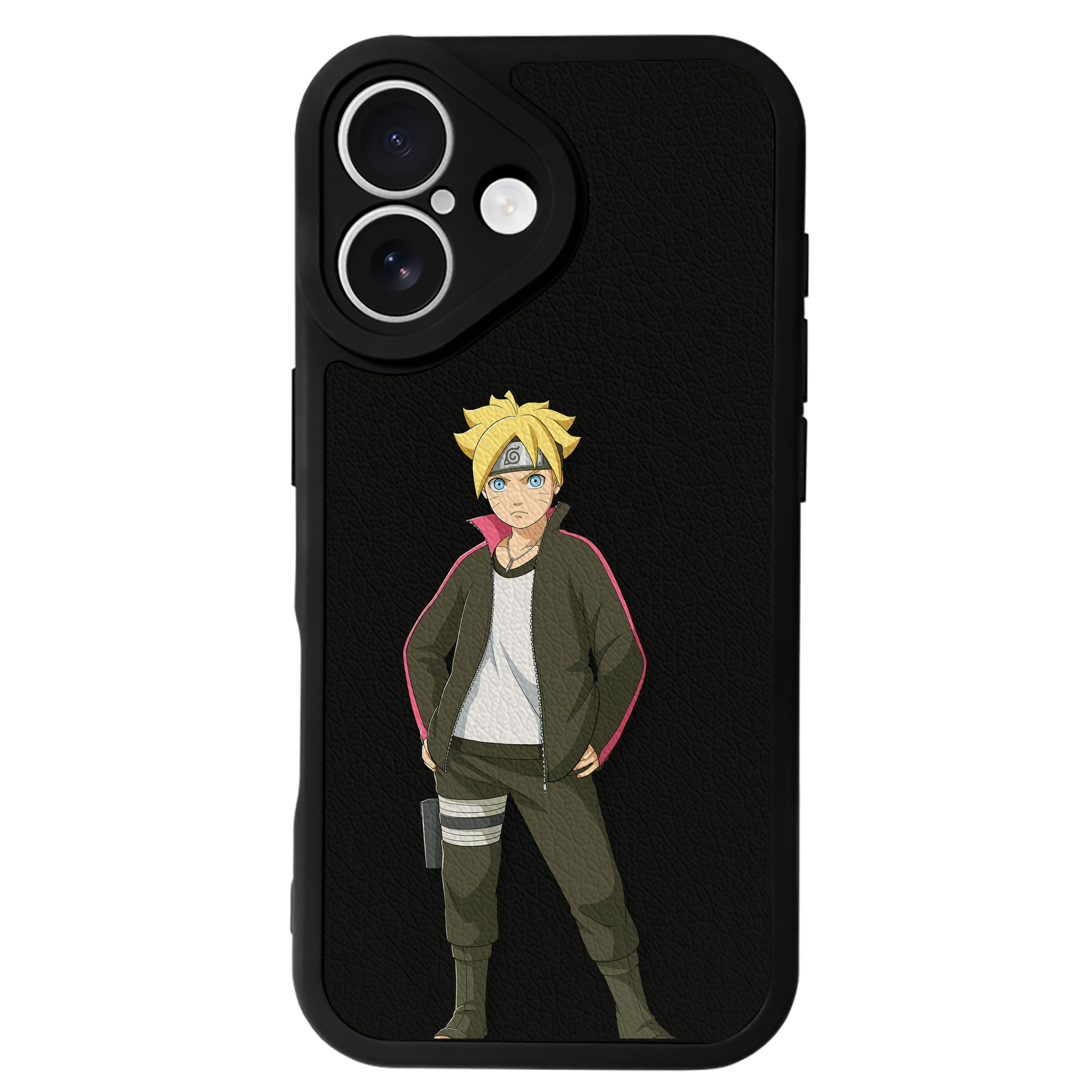（画像用） NARUTO -ナルト- うずまき ボルト Uzumaki Boruto 【iPhone 16シリーズ対応】シリコンスマホケース（レザー調） 材質：シリコン